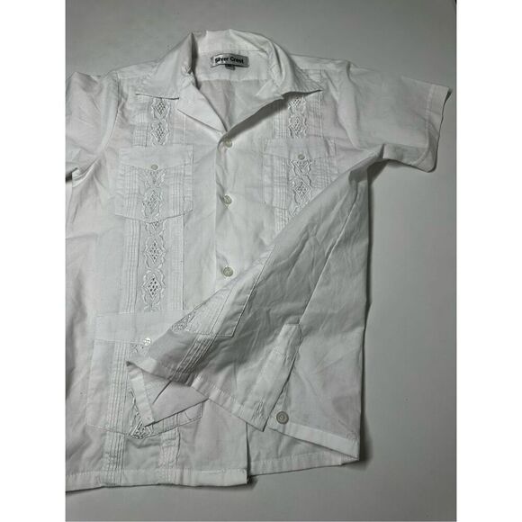 Silver Crest Vintage White Embroidered Button Down Shirt Pockets Sz 10 See Notes - Picture 6 of 11